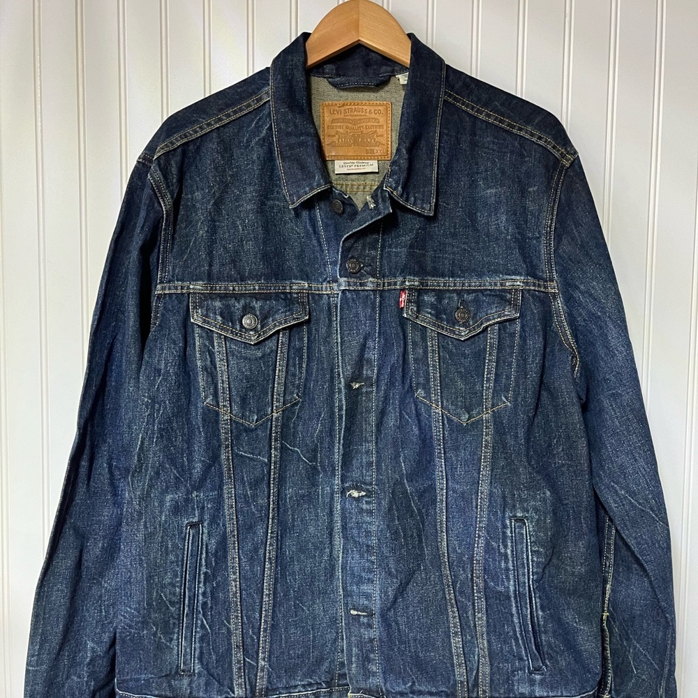 Levi's Strauss Denim Jean Trucker Jacket Wash WPL-423 CA00342 XXL 2XL